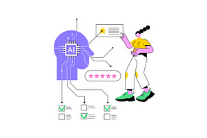 AI-Enhanced Customer Satisfaction, a Technology Illustration by Visual Generation