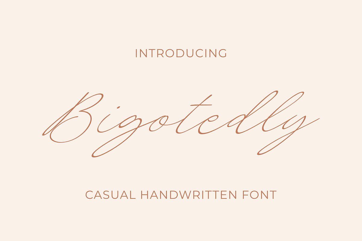Bigotedly - Casual Handwritten Font, a Script Font by Ali Hamidi (Photo 1 of 9)