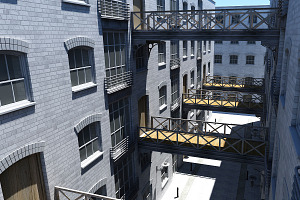 3D Alleyway Textured