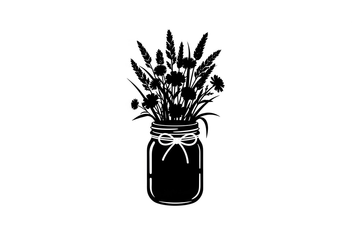 Wildflower Mason Jar SVG Bundle, an Illustration by Designs_River (Photo 14 of 31)