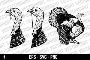Set of illustrations of turkey svg, an Animal Illustration by Vectorhight