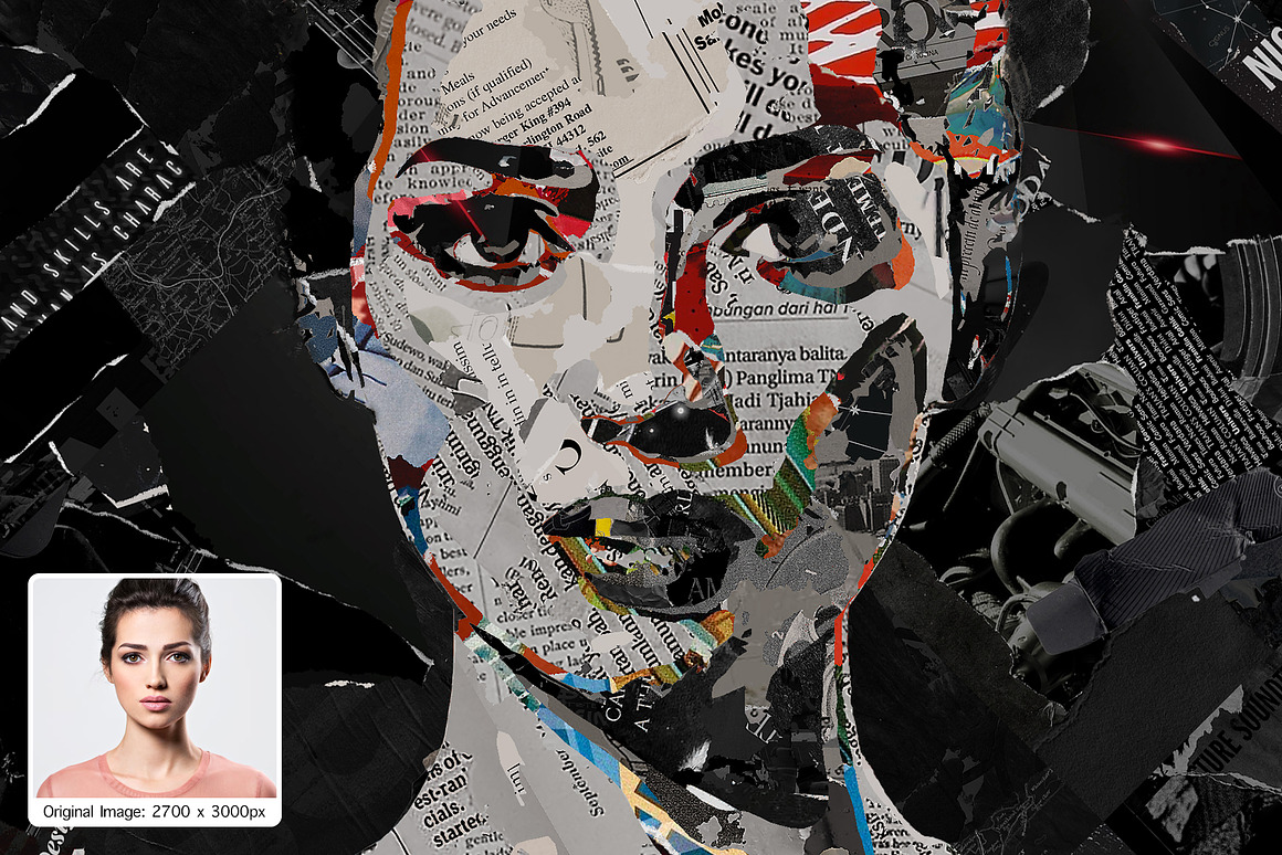 Collage Studio Paper Collage Effect, an Action Add-On by DesignRocket (Photo 4 of 12)