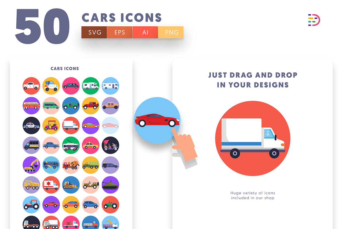 50 Cars Icons, an Icon by Dighital (Photo 5 of 10)