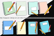 Pencil and Notebook Clipart, a Graphic by Artnoy (Thumbnail 2 of 5)