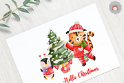 Watercolor Christmas Santa Animals, an Animal Illustration by Apixsala (Thumbnail 16 of 18)