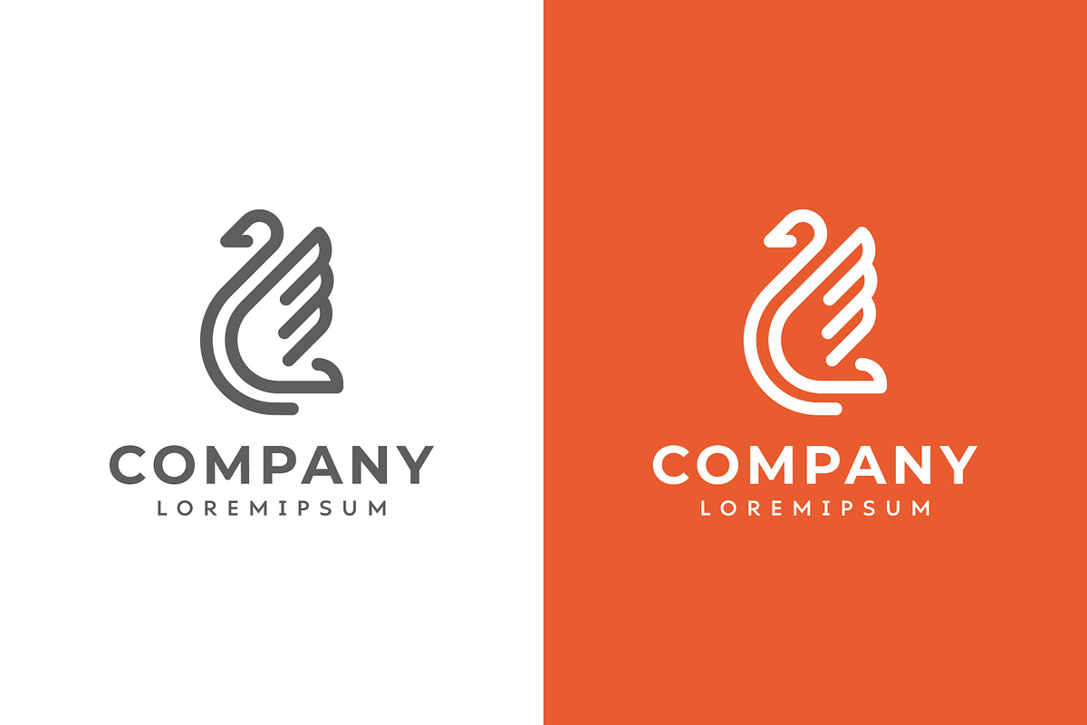 Swan logo with minimalist design, a Branding & Logo Template by Saba Vector