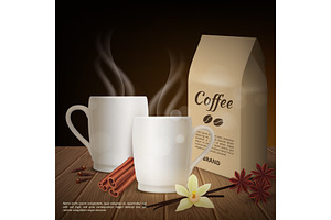 Vector Realistic Cup Of Coffee And