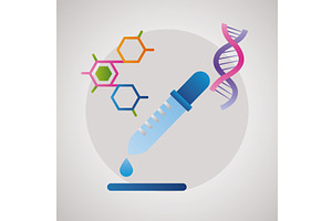 dna and dropper, a Healthcare Illustration by studiogstock