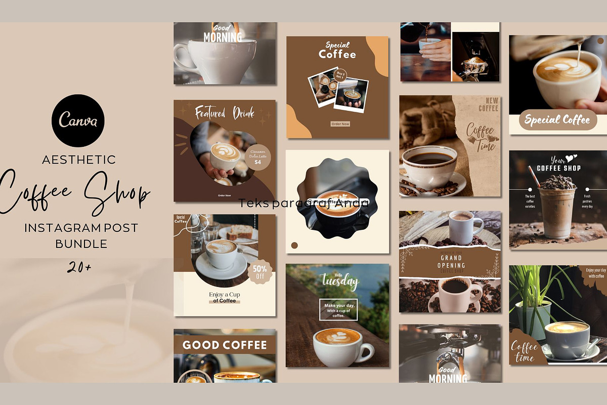 Aesthetic Coffe Shop Canva Template, a Social Media Template by Pixel Blend (Photo 1 of 4)