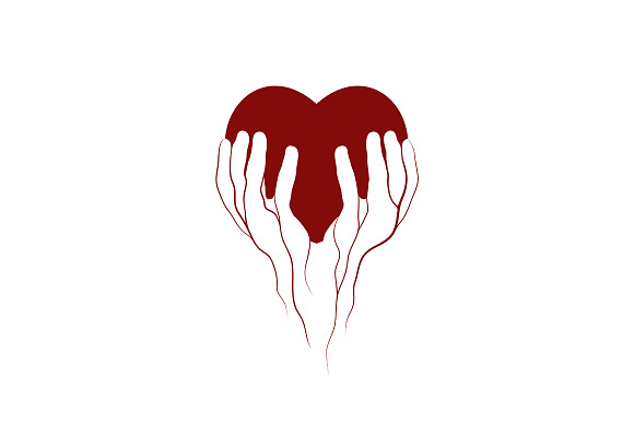 Heart In Veins Hands Symbol Logo