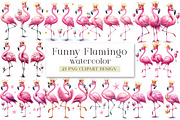 Funny Flamingo Clipart, an Illustration by DreamArtGraphic (Thumbnail 1 of 4)