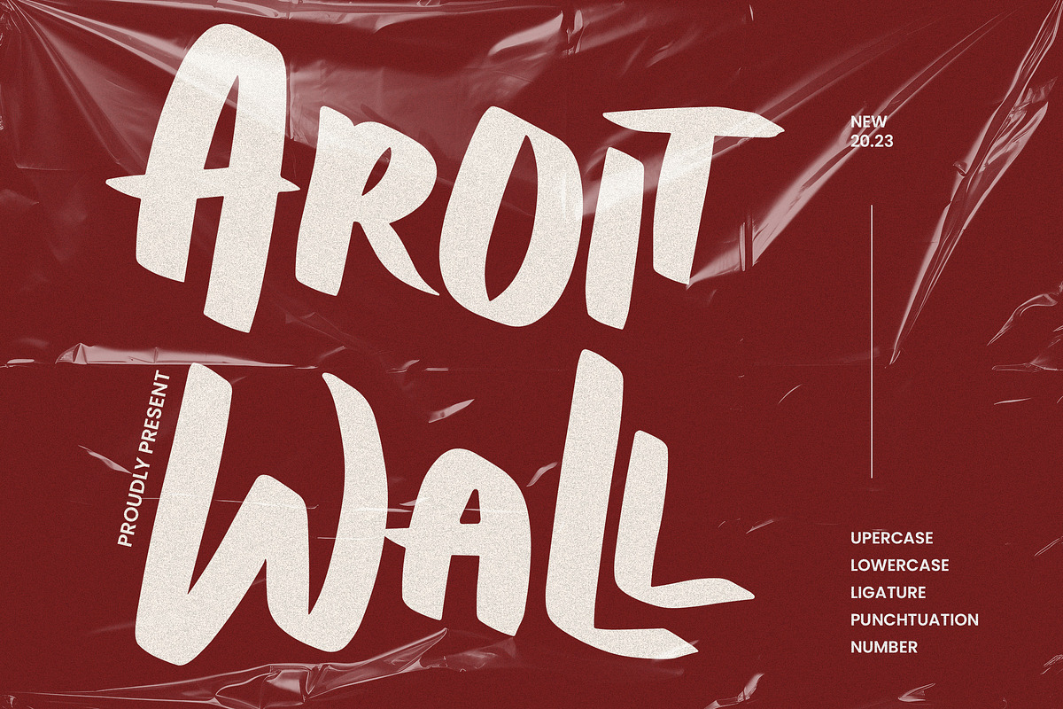 Aroit Wall - Modern Display Font, a Handwritten Font by Samtiv Studio (Photo 1 of 6)