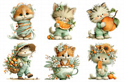 Whimsical Summer Cats Clipart, an Illustration by Daily.Designs (Thumbnail 3 of 8)