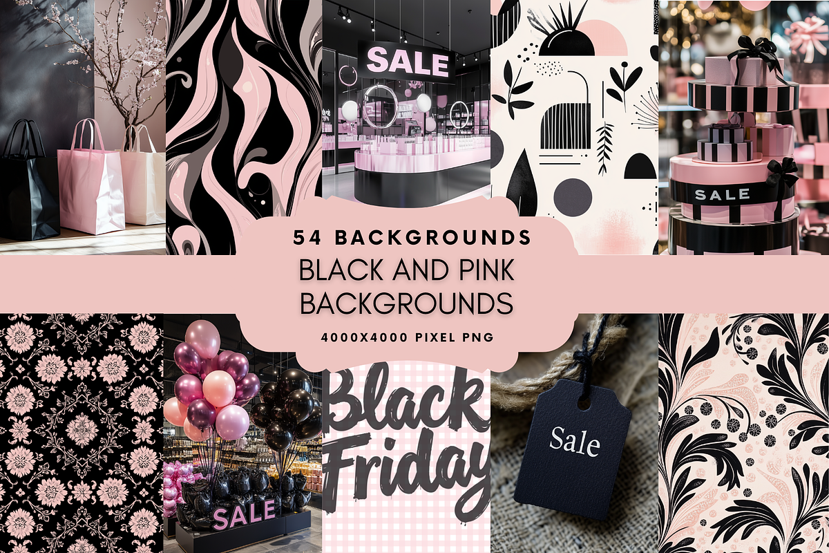 Black Friday Black & Pink Background, a Background Graphic by NadiaTheronArt (Photo 1 of 5)