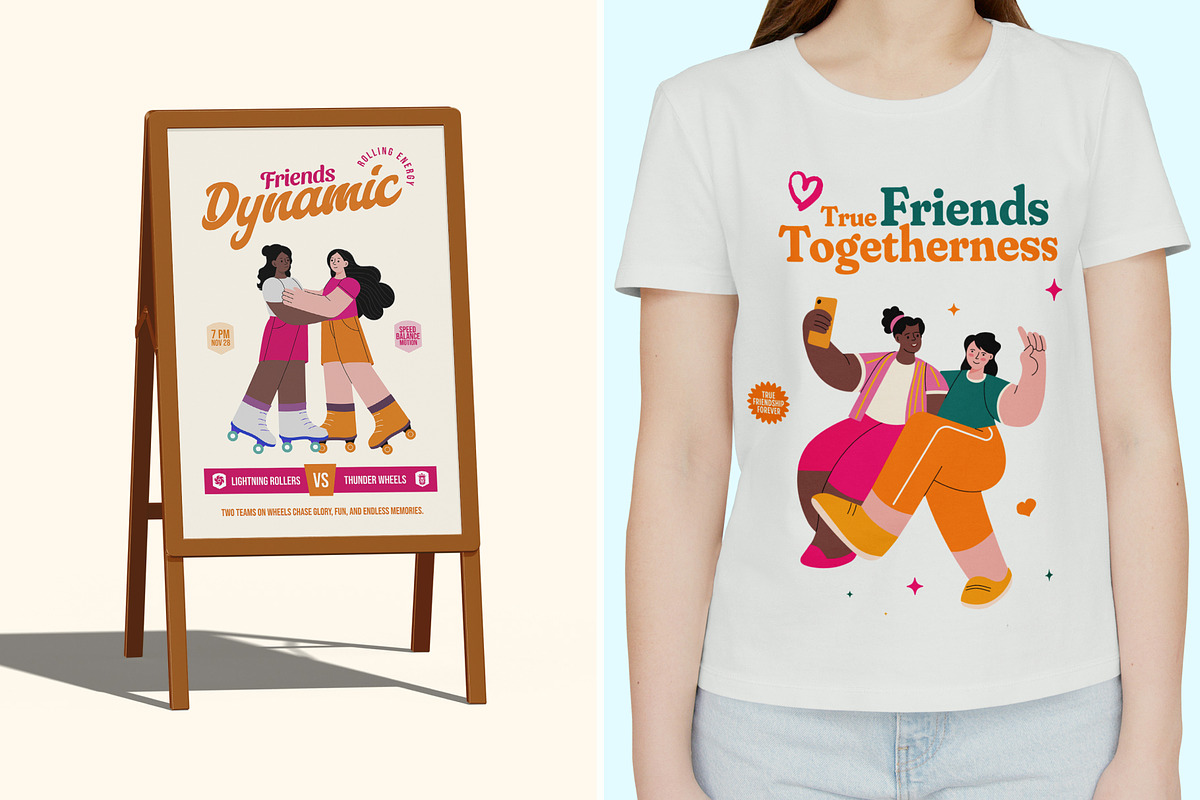Friends Illustration Art Set, a Person Illustration by Vectors Market (Photo 3 of 9)