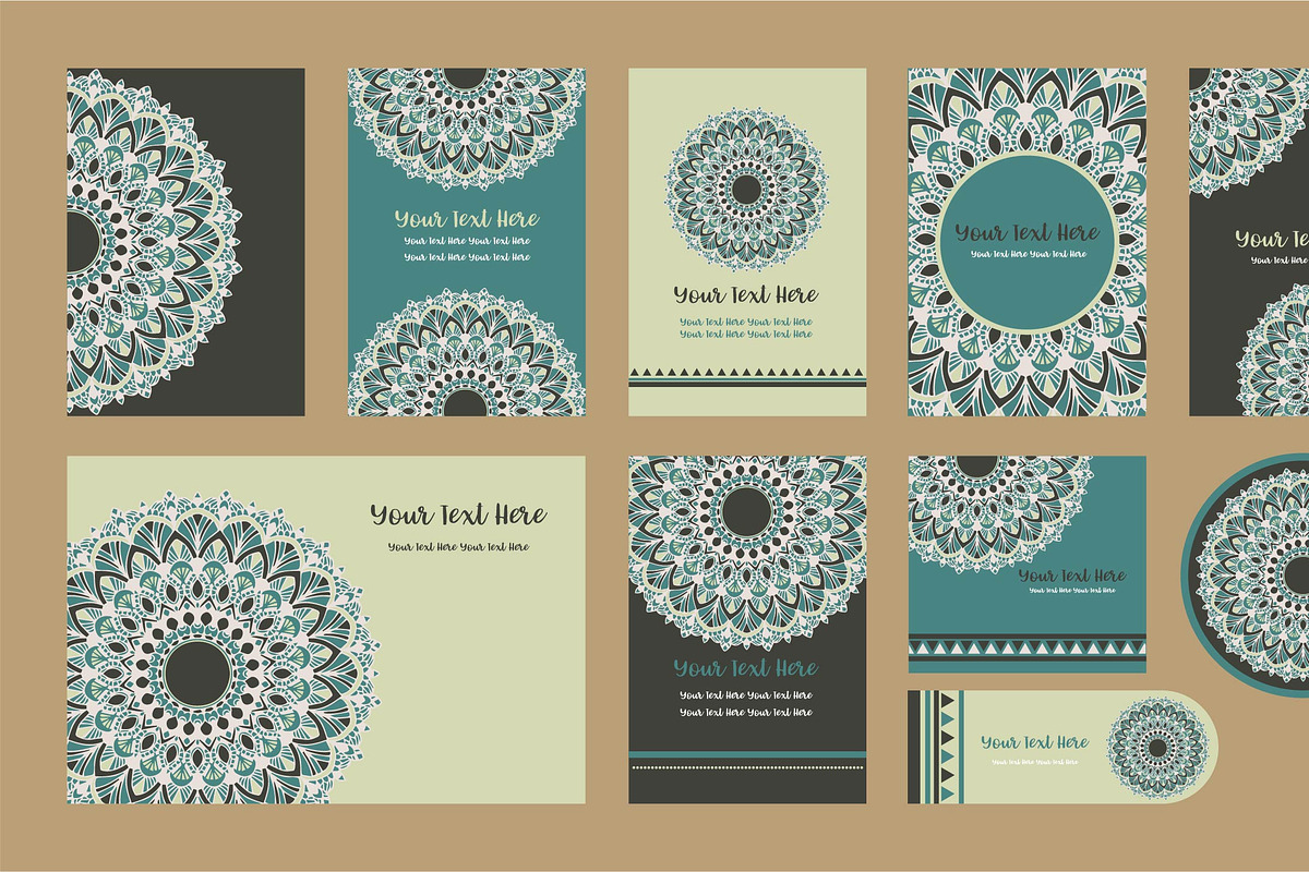 20 Mandala Vintage Template Card., a Card Template by Noree (Photo 20 of 20)