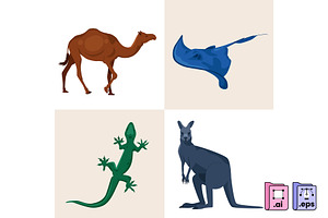 Flat Animal Silhouette Set, an Animal Illustration by MISS CHATZ