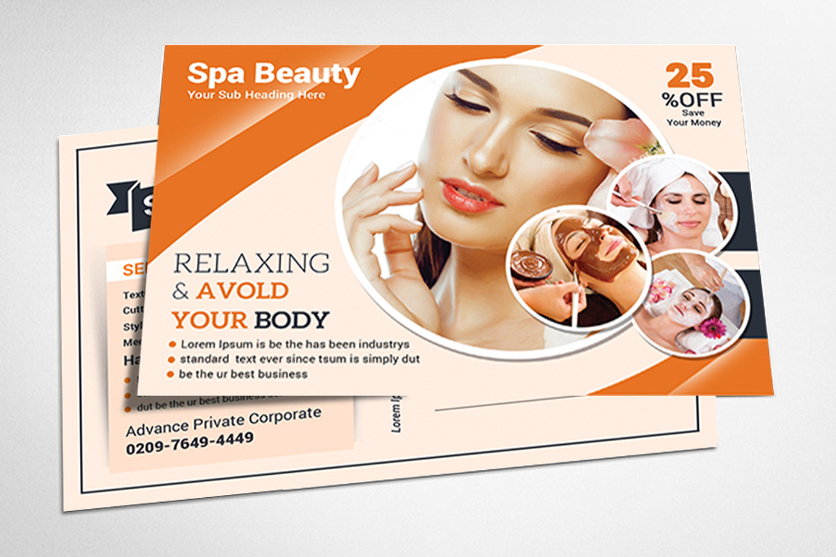 Spa Beauty Postcard Template, a Card Template by AfzaalGraphics