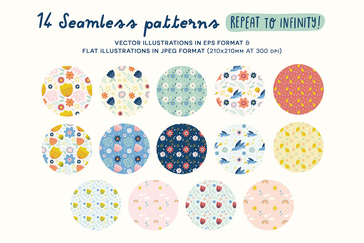 Floral Spring Bundle, Patterns +more, a Pattern Graphic by Carole Chevalier (Photo 7 of 11)