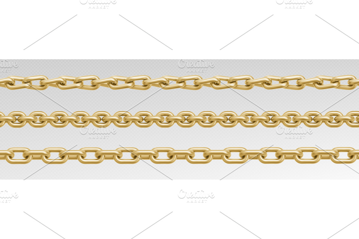 Golden chain links, seamless gold, a Texture Illustration by art PVP - market