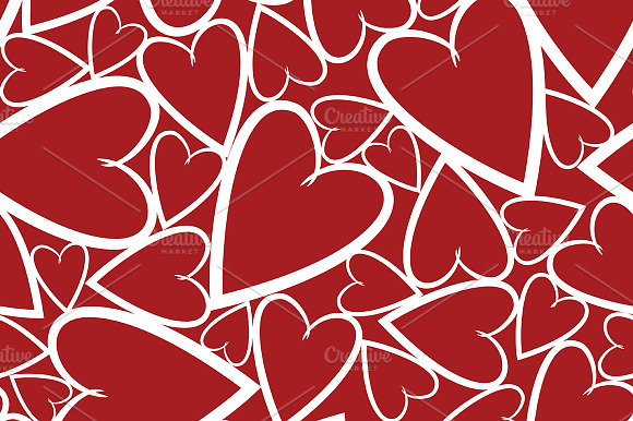 3 seamless patterns with hearts preview 4