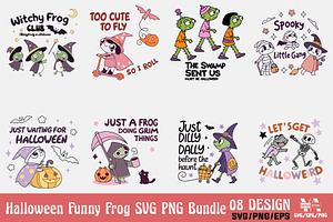Halloween Funny Frog PNG Bundle, an Illustration by Ya_ Design Store