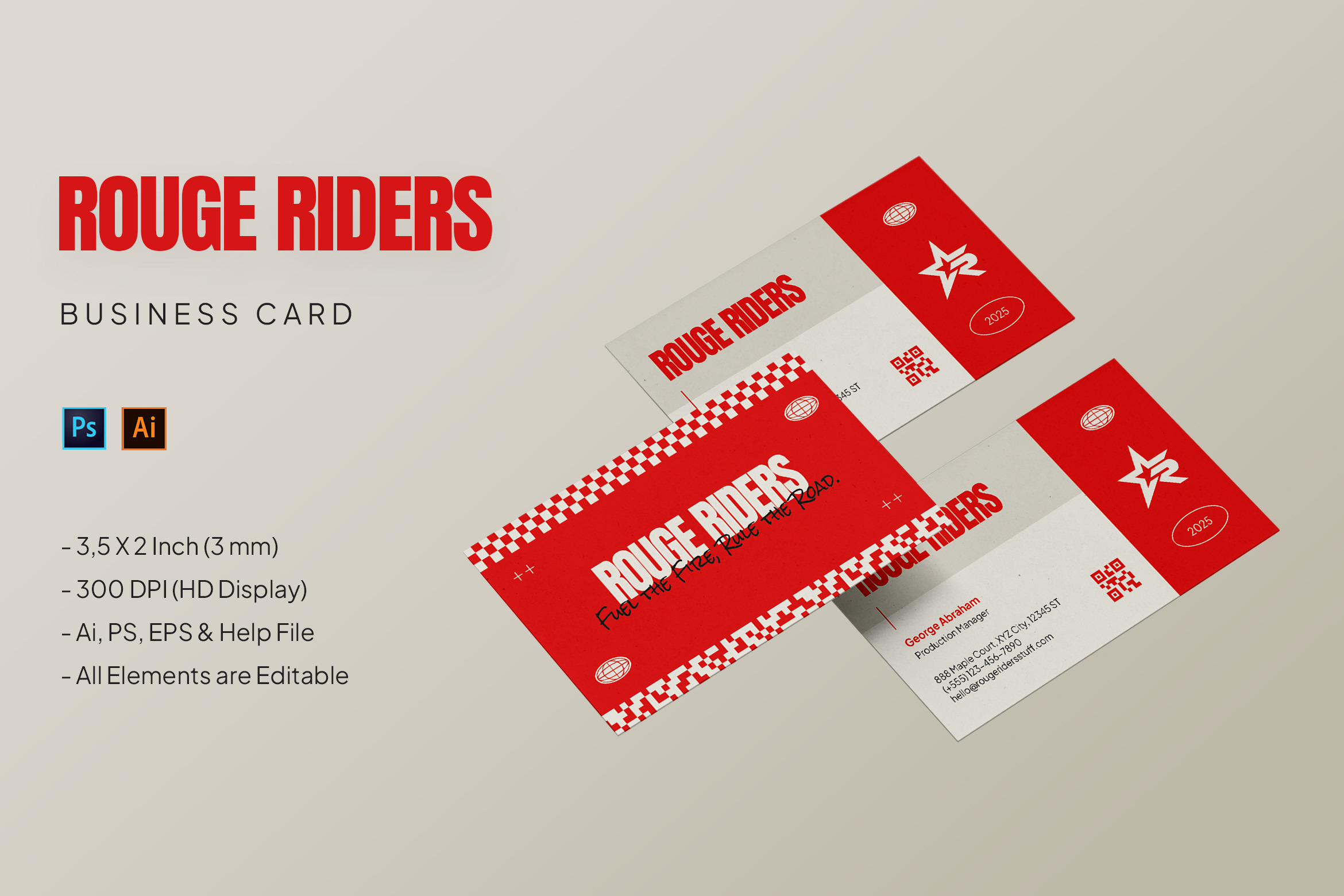 Rouge Riders - Business Card, a Business Card Template by StreaksideStd