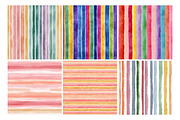 Watercolor Stripes Pattern Digital P, an Illustration by Daily.Designs (Thumbnail 3 of 5)