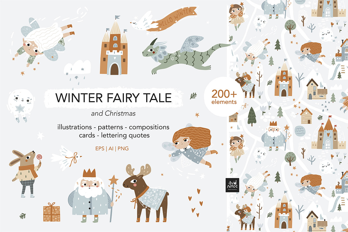 Winter fairy tale - kids collection, a Seasonal Illustration by avdnadi (Photo 1 of 13)