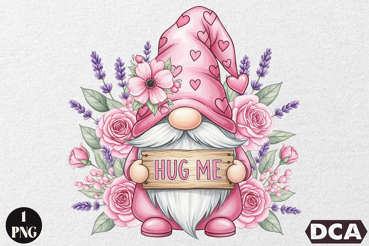 Hug Me Gnome Clipart PNG, an Illustration by DreamCafeArt (Photo 1 of 6)