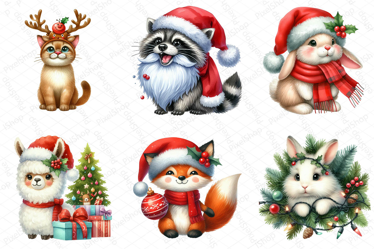 Funny Christmas Animals, an Illustration by DreamPrint404 (Photo 3 of 5)