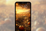 Pumpkin & Fall Flowers Phone BG, a Graphic by Kalindiprints (Thumbnail 6 of 7)