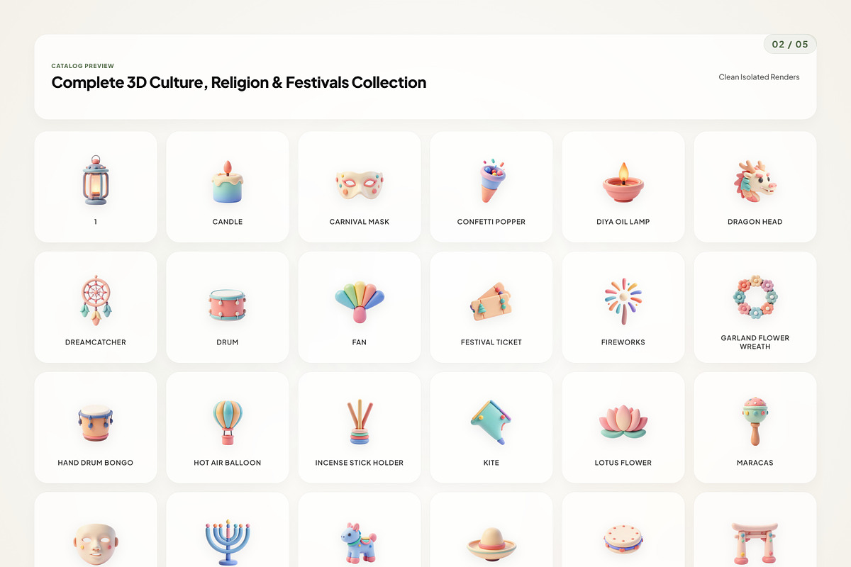 3D Culture & Religion Icons, an Emoji Icon by River Visual (Photo 2 of 5)