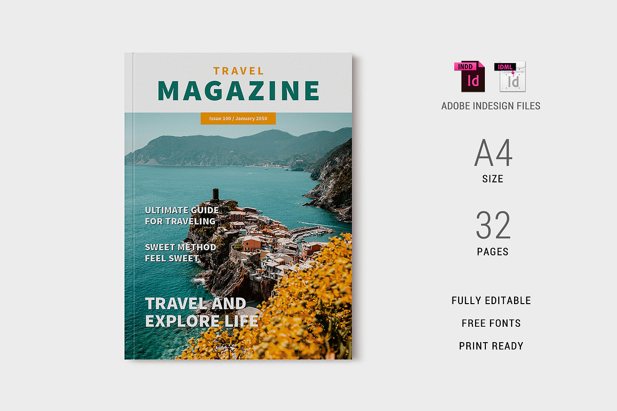 Travel Magazine Template, a Magazine Template by xtratimebd (Photo 1 of 9)