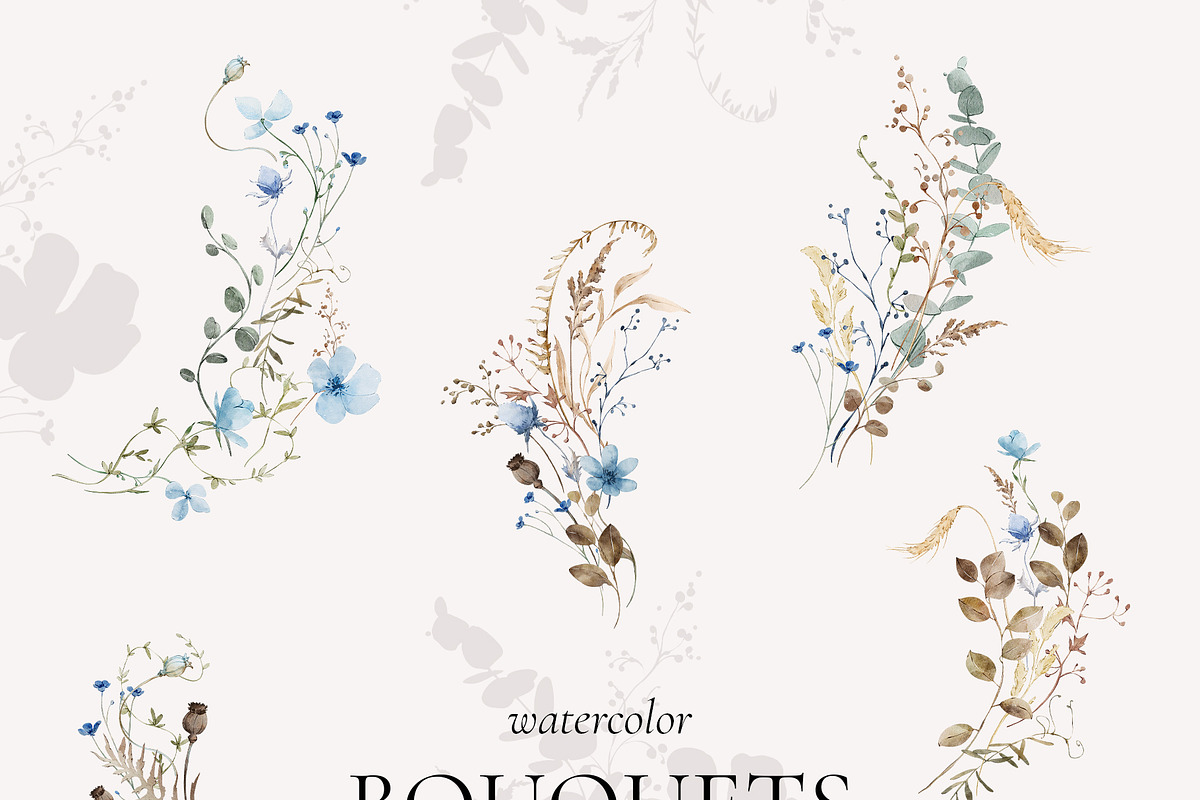 WINTER FLORALS watercolor set, a Decorative Illustration by Yuliia Lashevska (Photo 3 of 12)