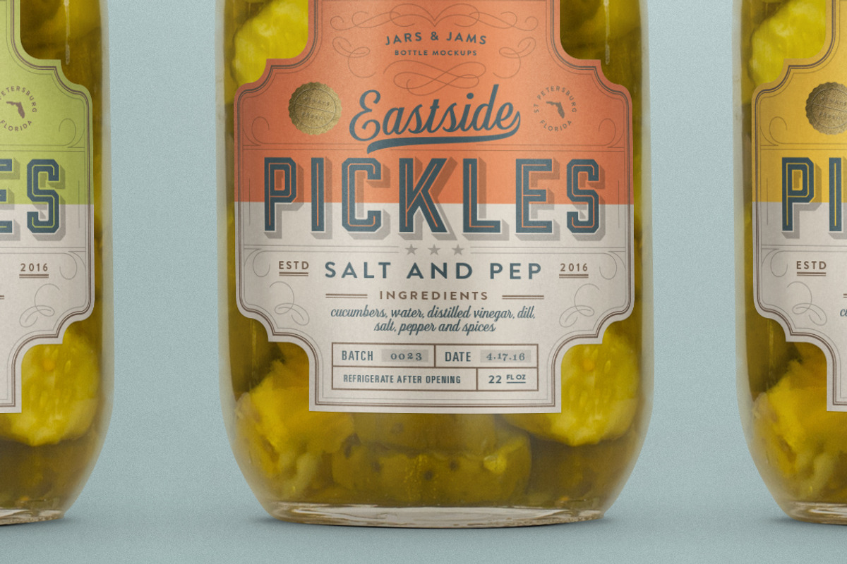 Pickle Jar Mockup, a Packaging Mockup by Palm Street Creative (Photo 3 of 3)