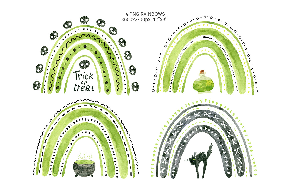 Green Halloween Clipart & Patterns, an Object Graphic by Valin Malin (Photo 6 of 14)
