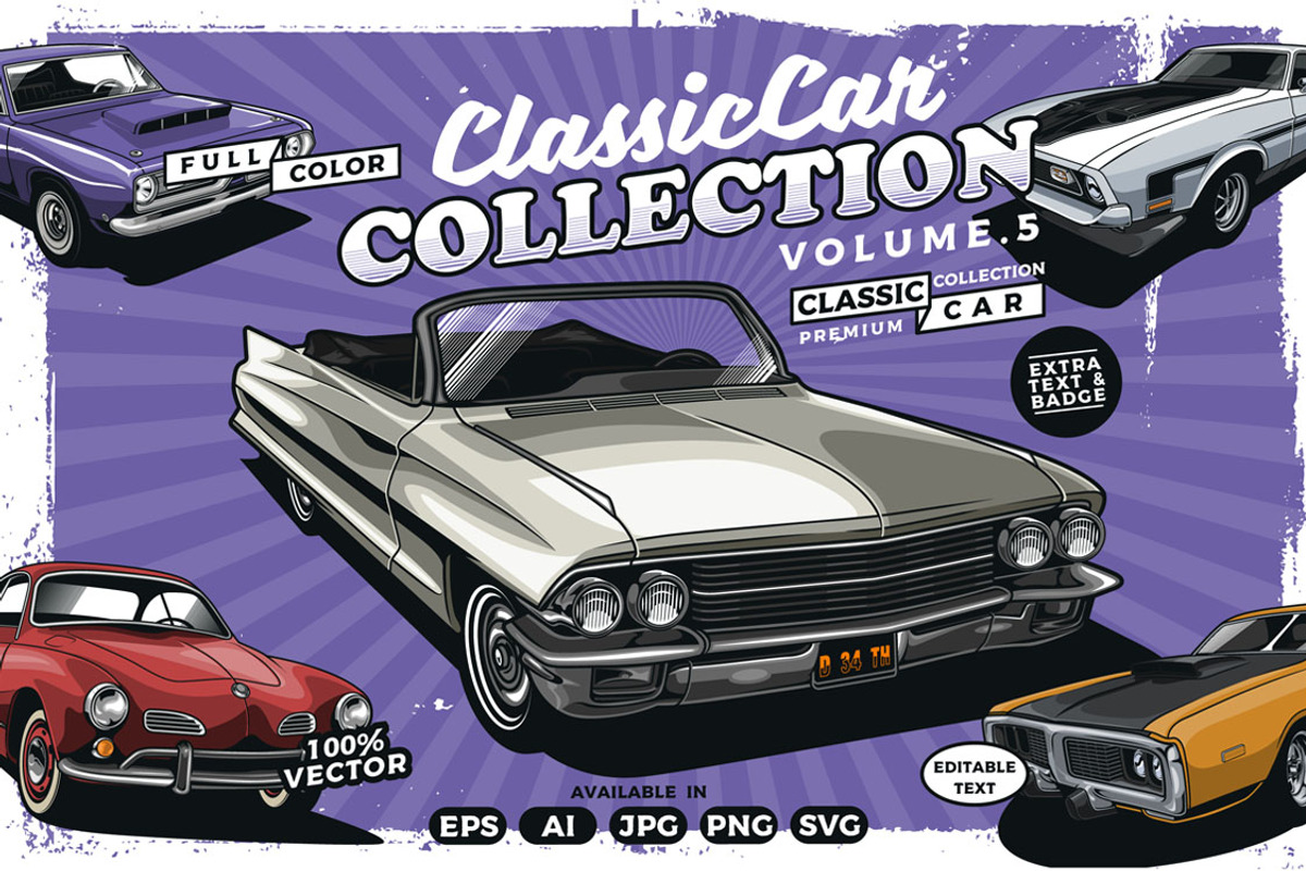 Classic Car Collection vol 5, a Transportation Illustration by The BolzStudio (Photo 1 of 11)
