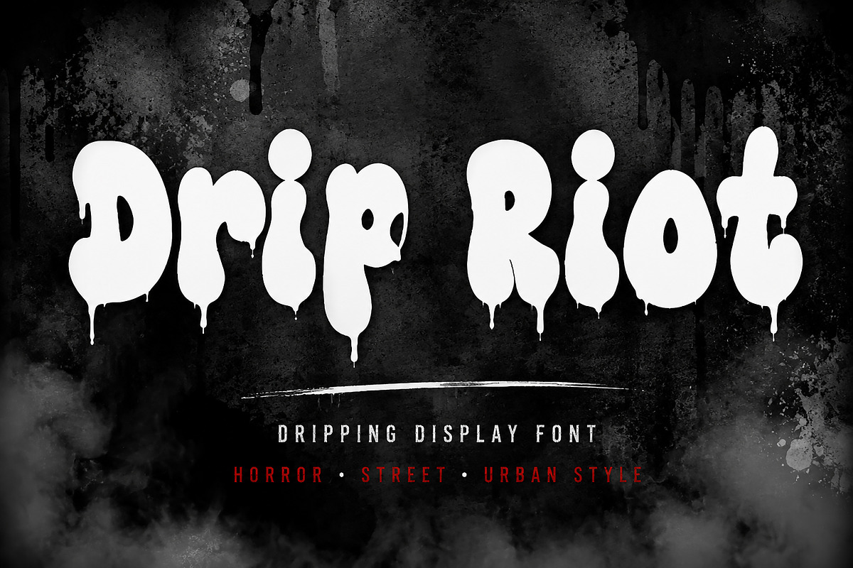 Drip Riot – Dripping Display Font, a Script Font by Wow Magic (Photo 1 of 4)