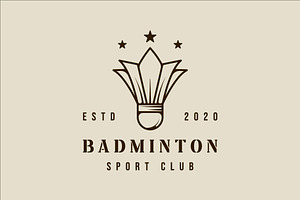 shuttlecock of badminton logo design, a Branding & Logo Template by zyxroun shop