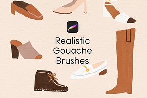 Realistic Gouache Brushes Procreate