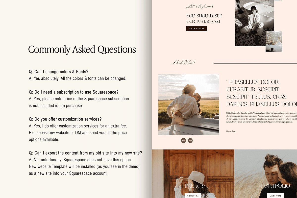 Photographer Squarespace 71 Template, a Websites & App Template by Kseniia_Design (Photo 7 of 9)