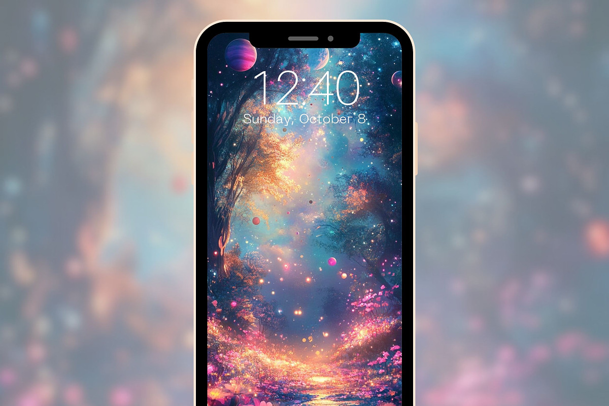 Fantasy Galaxy Floral Backgrounds, a Graphic by Kalindiprints (Photo 6 of 6)