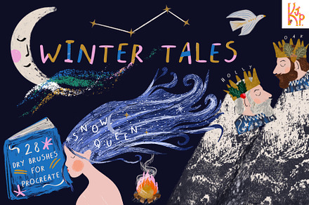 Winter Tales Dry Brushes Procreate