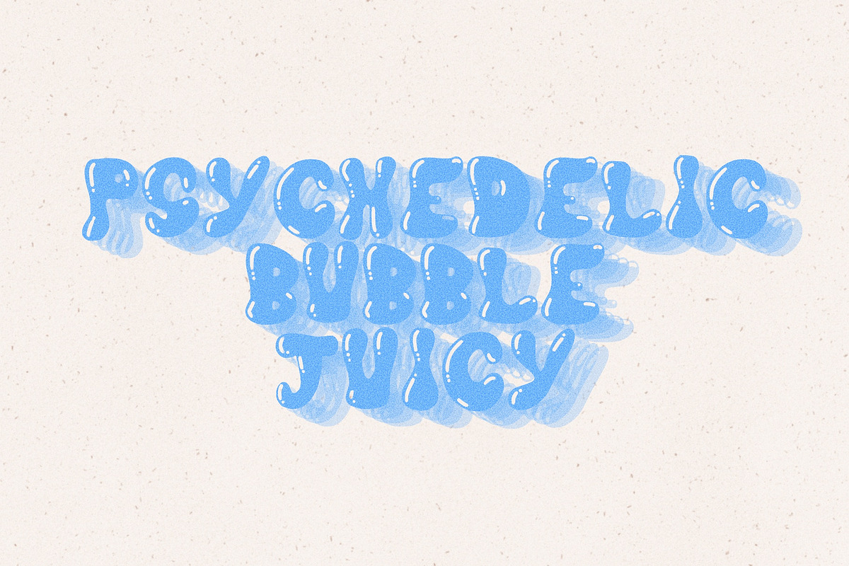 Psychedelic Bubble Juicy Font, a Sans Serif Font by Dear Darling Design (Photo 7 of 7)