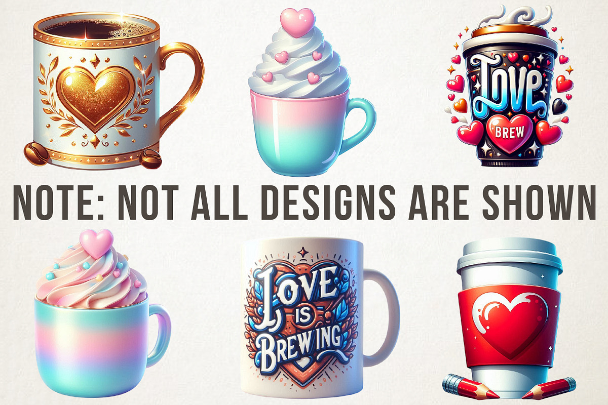 Coffee & Love Valentine Clipart Set, an Illustration by RobertsArt (Photo 5 of 7)