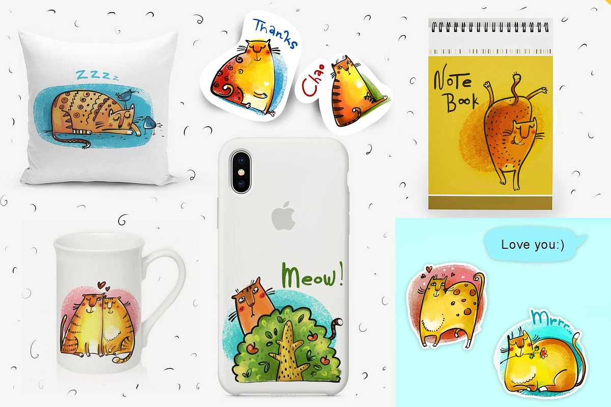 Wild Cats - sticker pack, an Animal Illustration by Zooza Art (Photo 3 of 3)