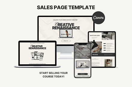 Course Sales Page Canva, a Landing Page Template by Studio Suvelle