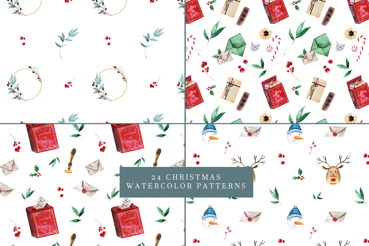 HOHOHO Christmas watercolor BUNDLE, a Seasonal Illustration by LeriaArt watercolor (Photo 24 of 24)