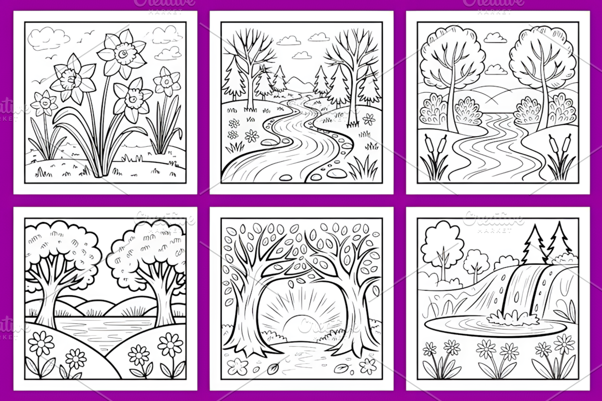 Mindful Nature Coloring Pages, a Decorative Illustration by Coco Bloom (Photo 5 of 6)